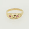 Edwardian 18ct Gold Diamond and Ruby Gypsy Ring