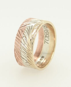 Vintage 9ct Three Colour Gold Band Ring