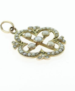 Antique 9ct Gold Pearl Pendant c1900
