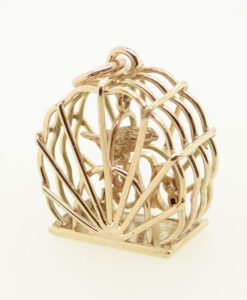 Vintage 9ct Gold Bird Cage Charm