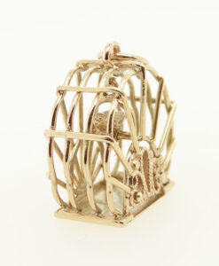 Vintage 9ct Gold Bird Cage Charm