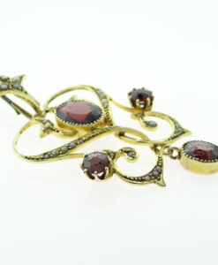 Victorian 15ct Gold Garnet and Pearl Pendant