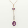 9ct Rose Gold Amethyst Pendant and Chain
