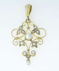 Antique 9ct Gold Pearl Pendant