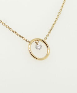 18ct Gold Diamond Circle Pendant