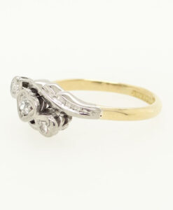 Vintage 18ct Gold and Platinum Diamond Heart Ring