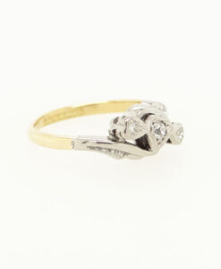 Vintage 18ct Gold and Platinum Diamond Heart Ring