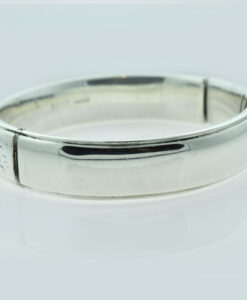 Vintage Flower Engraved Sterling Silver Bangle