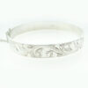 Vintage Solid Sterling Silver Half Engraved Bangle