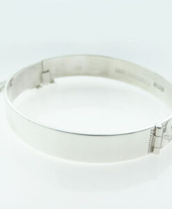 Vintage Solid Sterling Silver Half Engraved Bangle