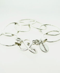 Silvarious Handcrafted Sterling Silver Loop Bracelet