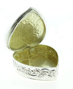 Vintage Sterling Silver Heart Box
