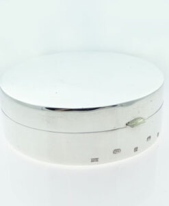 Vintage Round Solid Sterling Silver Pill Box