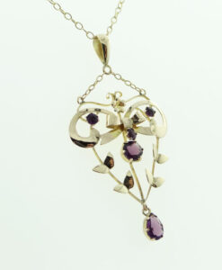 Antique Amethyst 9ct Rose Gold Pendant