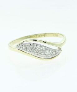 Vintage 18ct Gold & Platinum Diamond Swirl Ring