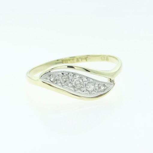 Vintage 18ct Gold & Platinum Diamond Swirl Ring