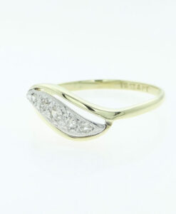 Vintage 18ct Gold & Platinum Diamond Swirl Ring