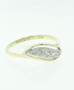 Vintage 18ct Gold & Platinum Diamond Swirl Ring