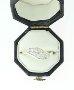 Vintage 18ct Gold & Platinum Diamond Swirl Ring