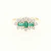 9ct Yellow Gold Diamond and Emerald Cluster Ring