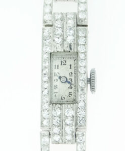 French Art Deco Platinum Diamond Cocktail Watch