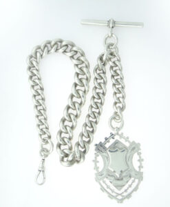 HEAVY Antique Sterling Silver Graduated Albert Chain
