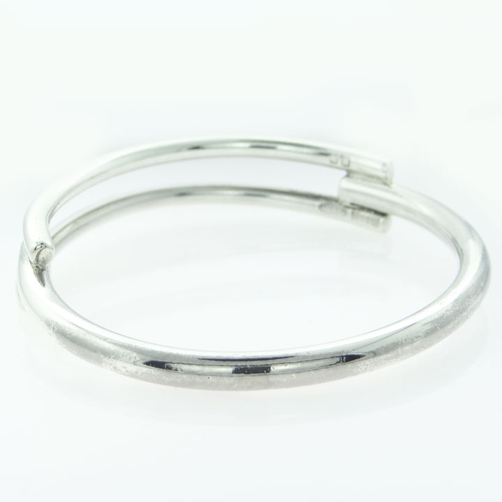 925 Round Solid Sterling Silver Double Band Bangle