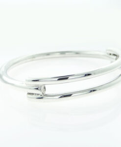 Round Sterling Silver Bangle