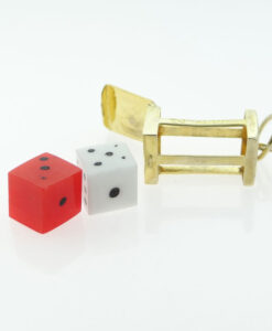 9ct Gold Two Dice Holder Charm