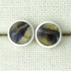 Sterling Silver Blue John Round Stud Earrings. E099.