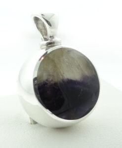 Silver Malachite & Blue John Double Sided Pendant