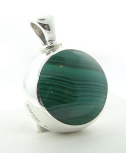 Silver Malachite & Blue John Double Sided Pendant