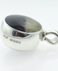 Silver Malachite & Blue John Double Sided Pendant