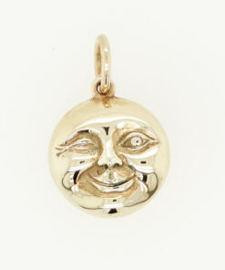 Leo de Vroomen 9ct Gold Winking Moon Pendant
