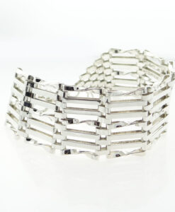 Vintage Sterling Silver Seven Bar Gate Bracelet