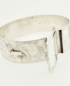 Vintage Sterling Silver Buckle Bangle