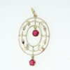 Antique c1900 9ct Yellow and Rose Gold Simulated Ruby Pendant