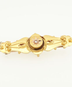 Antique 15ct Gold Diamond Brooch 1913