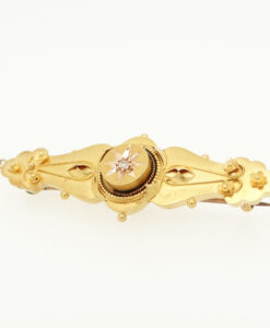Antique 15ct Gold Diamond Brooch