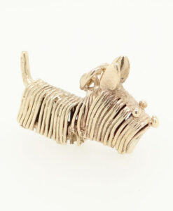 Vintage 9ct Gold Long Haired Dog Charm