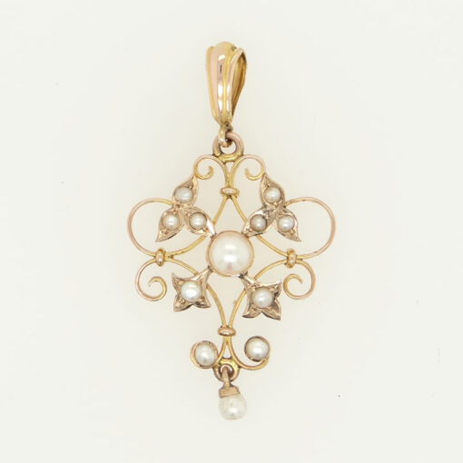 Antique 9ct Gold Pearl Pendant c1900