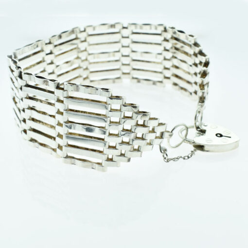 Vintage Silver Seven Bar Gate Bracelet