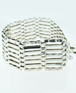 Vintage Sterling Silver Seven Bar Gate Bracelet