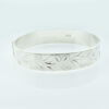 Vintage Sterling Silver Half Engraved Leaf Bangle