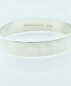Vintage Sterling Silver Half Engraved Leaf Bangle