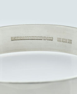 Vintage Sterling Silver Half Engraved Leaf Bangle
