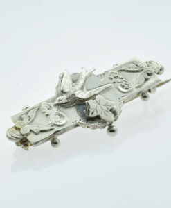 Antique Sterling Silver Swallow Brooch
