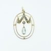 9ct Gold Aquamarine and Pearl Pendant c1900