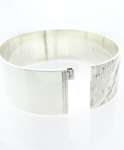 Vintage Silver Leaf Cuff Bangle
