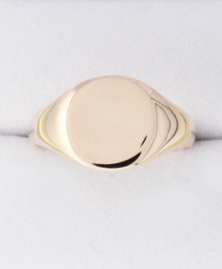 Gents 9ct Rose Gold Round Signet Ring - Chester 1922